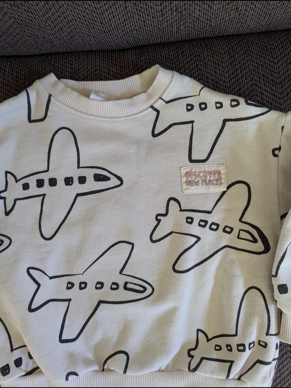 Zara Kids Airplane Print Sweatshirt - White